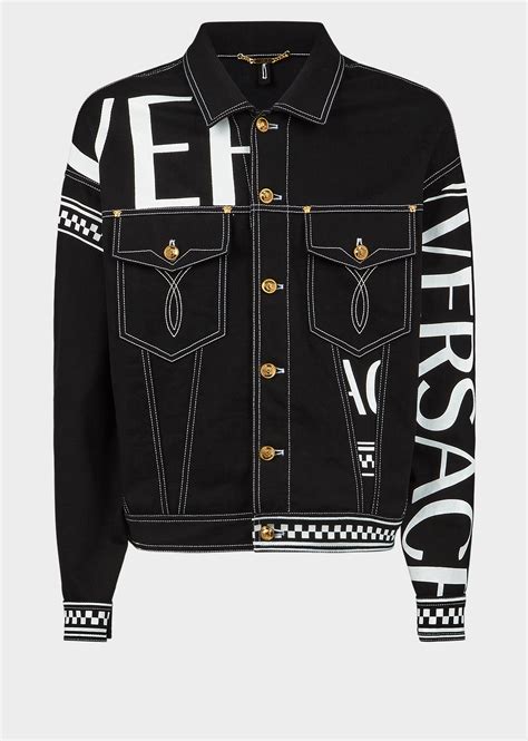 vintage versace denim jacket|Versace denim jacket men.